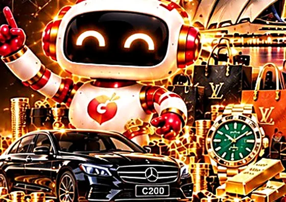 Illustration of the TapGo mascot with sample prize categories
